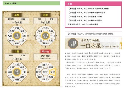 九星命盤|九星気学｜完全無料 あなたの性格・運勢・開運『九星盤計算